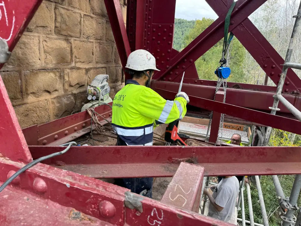 Reparación estructural de puente mediante gateo y sustitución de apoyos elastoméricos Inyecciones para sellado de vías de agua